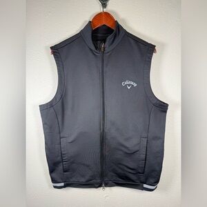 Callaway Weather Series Black Men’s Vest Medium Golf Zip Up EUC